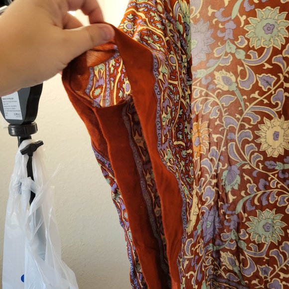 Free People Red and Purple Floral Kimono Cardigan - Picture 7 of 10